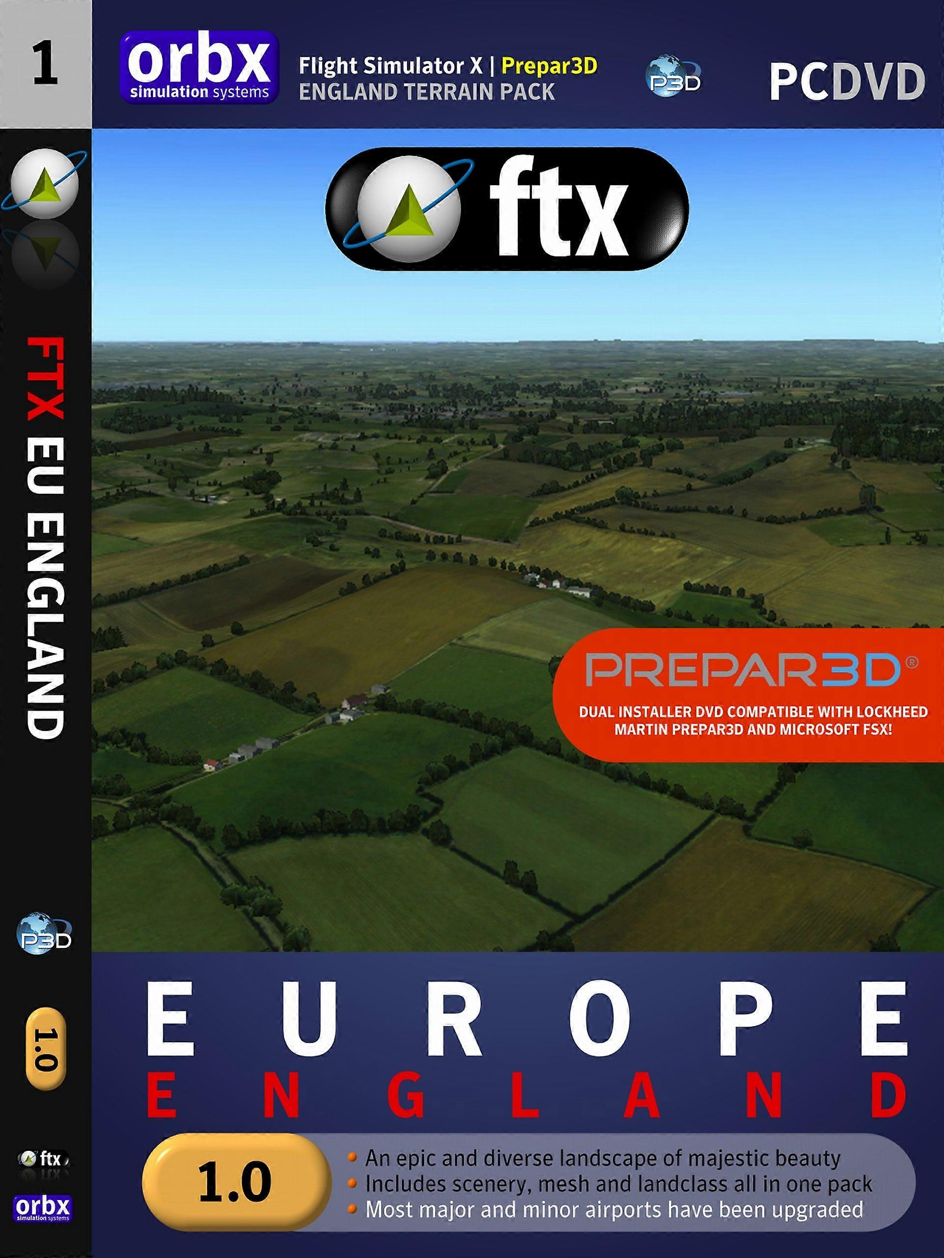 ORBX -- FTX EU England Region for Microsoft Flight Simulator X (FSX)  Prepar3D - PC CD - New & Sealed