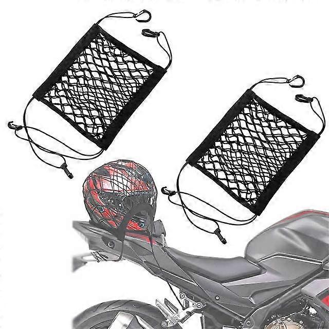 Cargo Net for Motorcycle Helmet Storage High-Elastic Double Layer Bungee Net Luggage Strap Rack Organizer for Motorbike 25X30cm