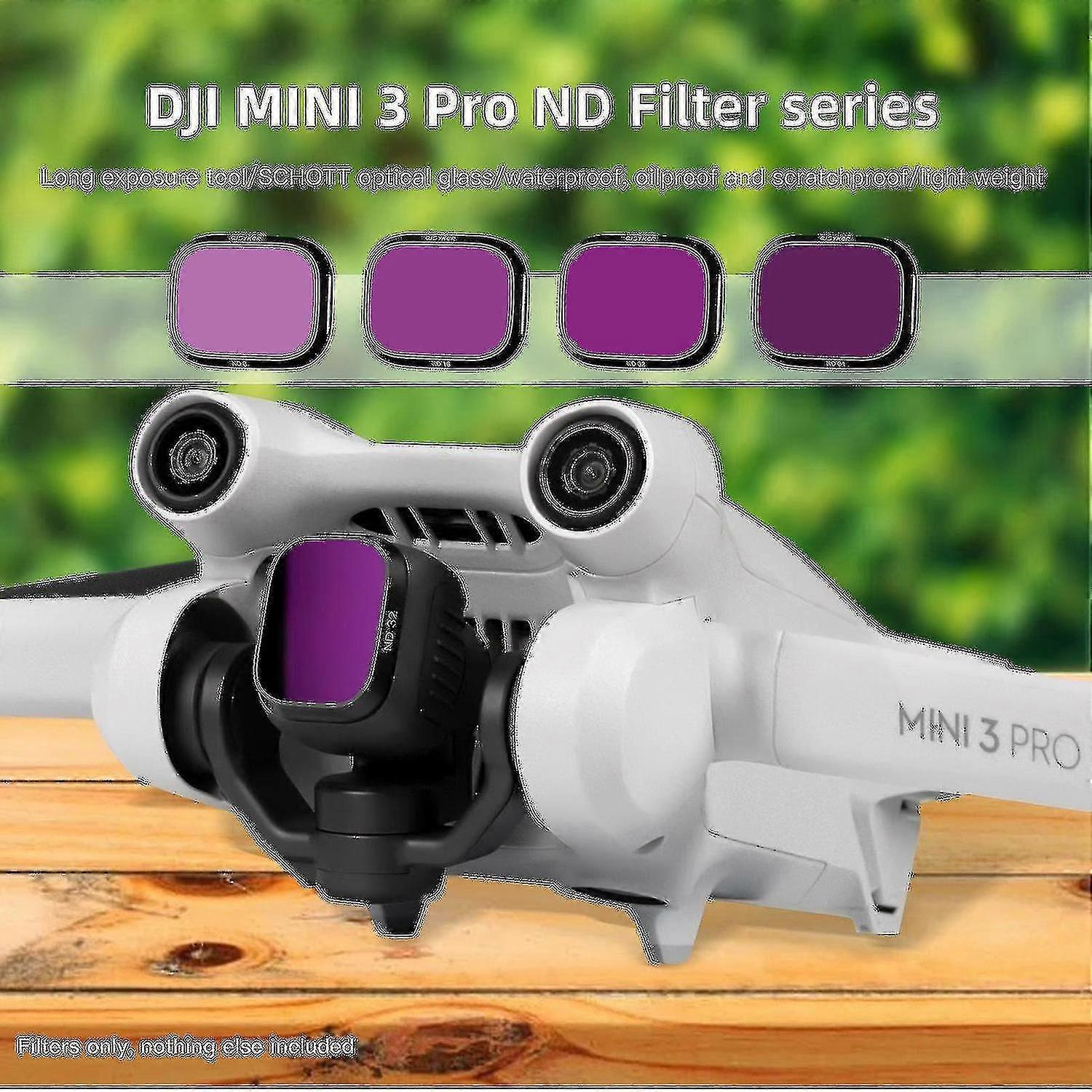 Filtry obiektywu Dji Mini 3 Pro Nd8 + Nd16 + Nd32 + Nd64 Pakiet filtrów Nd Filtr Schott Soczewka ze szkła optycznego Protec