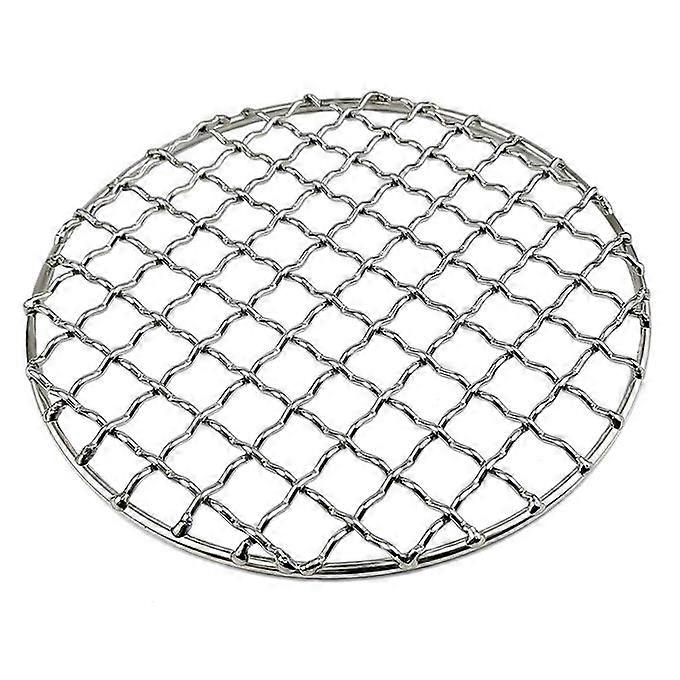 1pcs BBQ Grill Mesh Mat Portable Barbecue Mesh Net Simple Silver Round