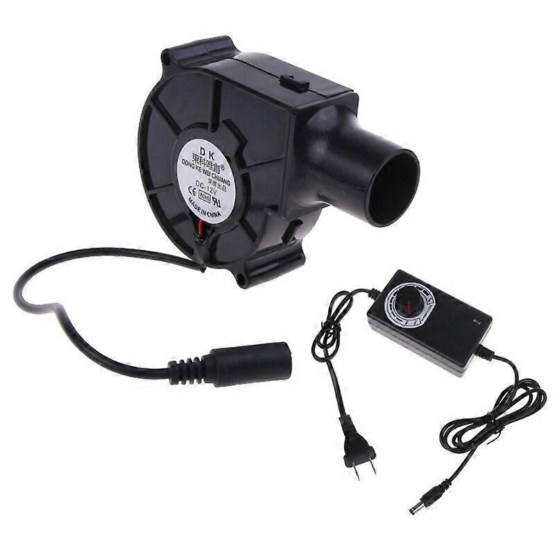 US/EU Plug BBQ Fan Air Blower 12V Large Air Flow 110V 220V AC Powered Fan Variable Speed Controller Picnic Barbecue Tool C6UE Wood Stove Fans & Blowe