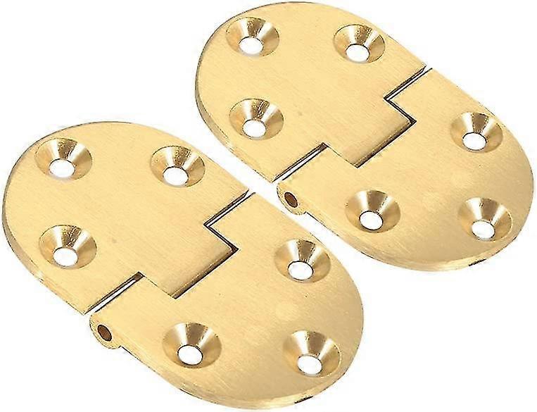 Foldable Flip Top Hinge, Solid Brushed Brass Folding Table Hinges With Screws For Flip Top Table Cabinet Door Furniture