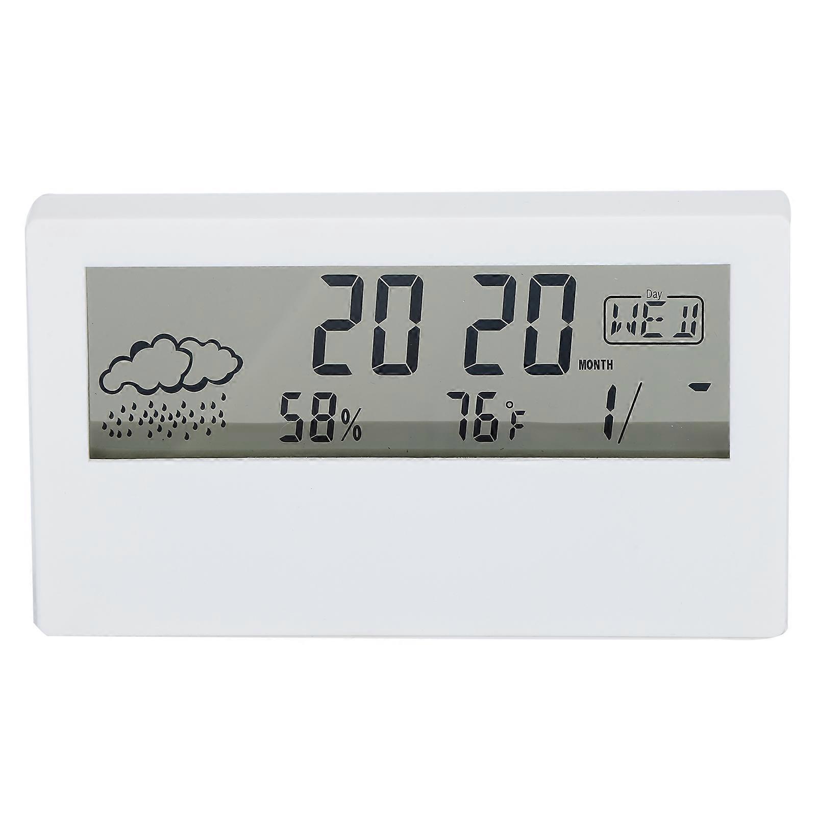 Alarm Clock LED Temperature and Humidity Digital Display Night Use Eye Protection Clock