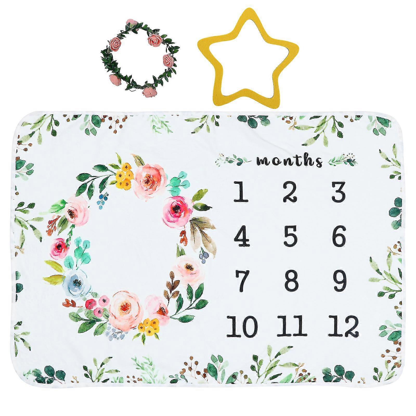 1 Set/3pcs Baby Monthly Milestone Blanket Garland Star Photo Background Prop