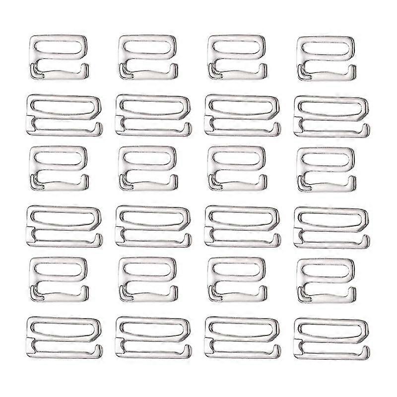 40pcs Bra Buckle Adjustment Strap Slides Underwear Buckle Sewing Clips Clasp Hooks For Women Girls (Silver)