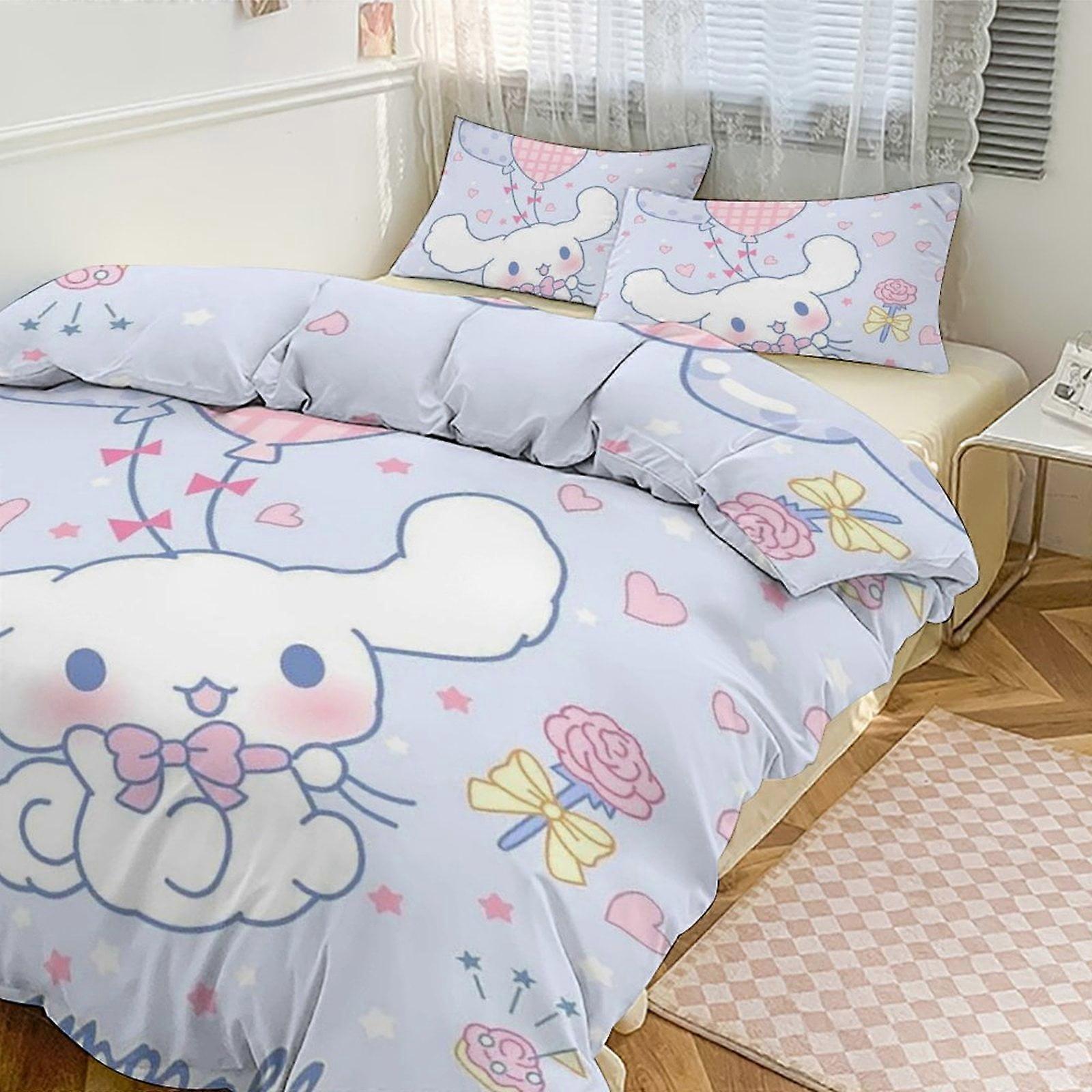 h49 Cinnamoroll Bedding Sets for Kids Men Women Twin Size Comforter Set 3pcs Comforter Sets 1 Comforter Cover And 2 Pillowcases nb49