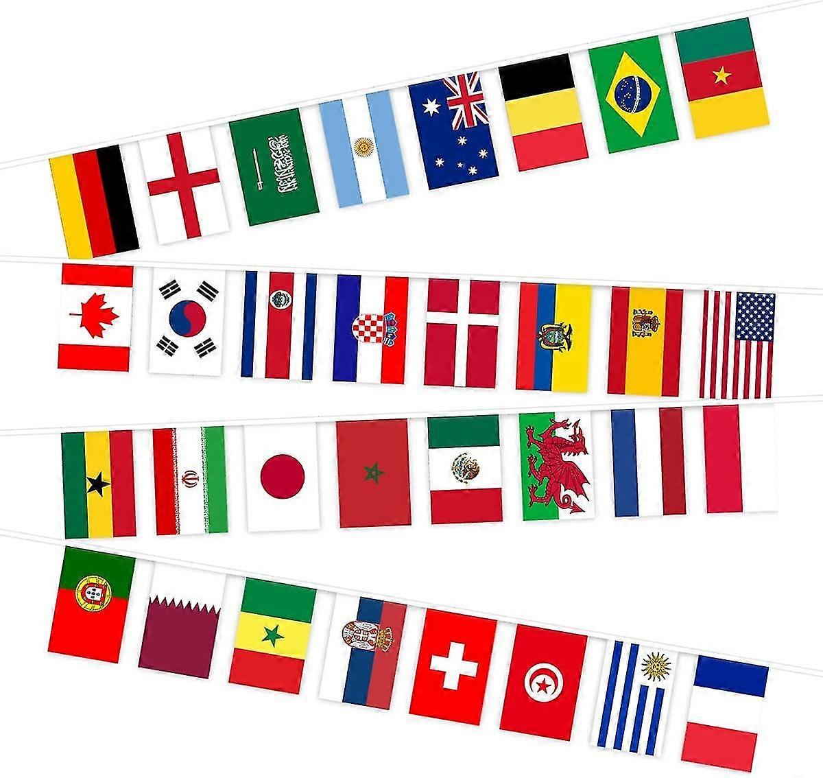 2022 Qatar World Cup Flags String Flag, 32 Countries