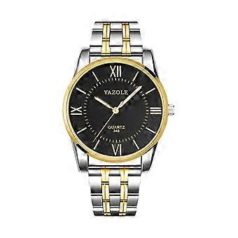 YAZOLE 348 Hombre Moda Negocio Correa De Acero Correa Reloj De Pulsera De Cuarzo, Puntos Luminosos