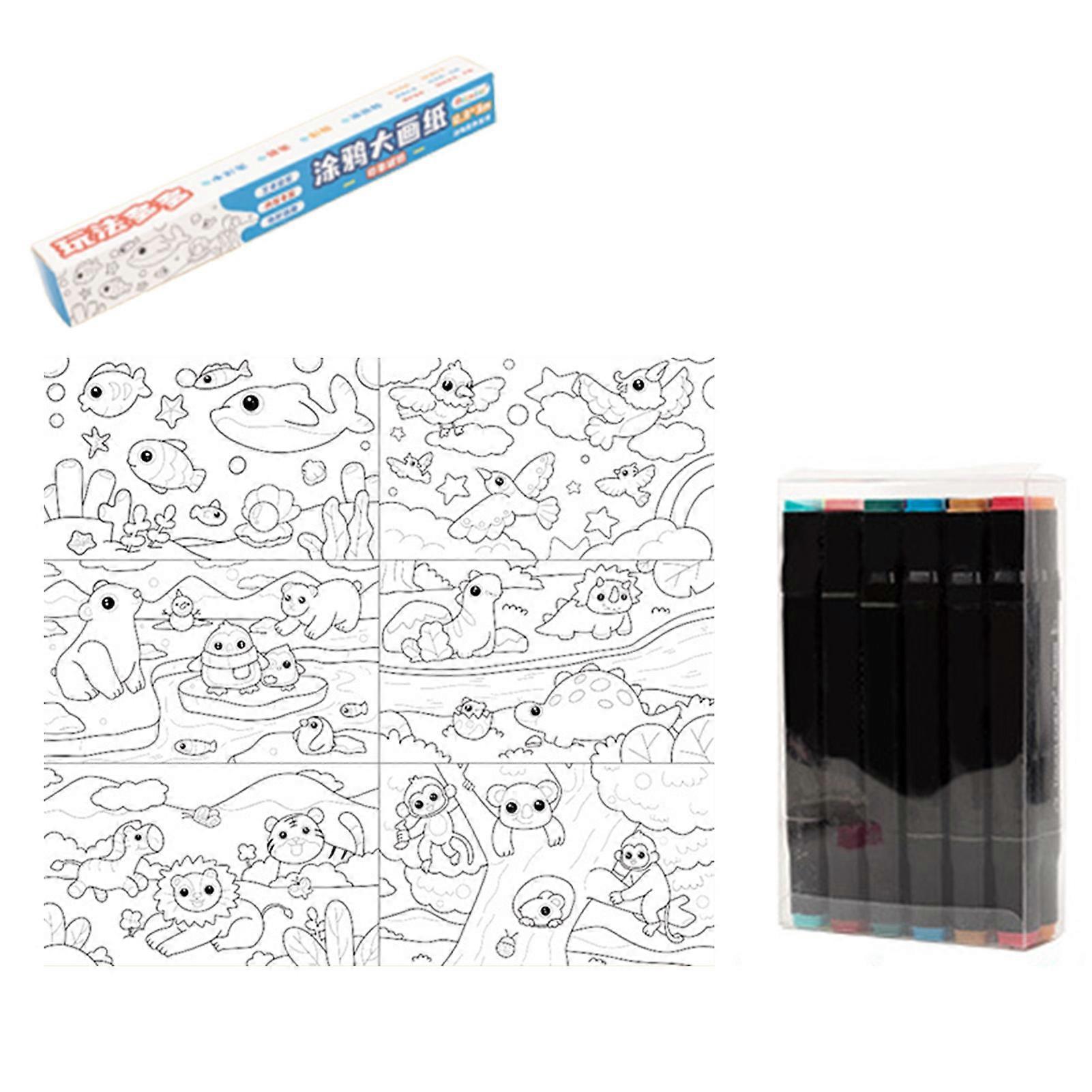 Children's Drawing Roll DIY Painting Drawing Color Filling Paper for Kids Toddler Painting Set