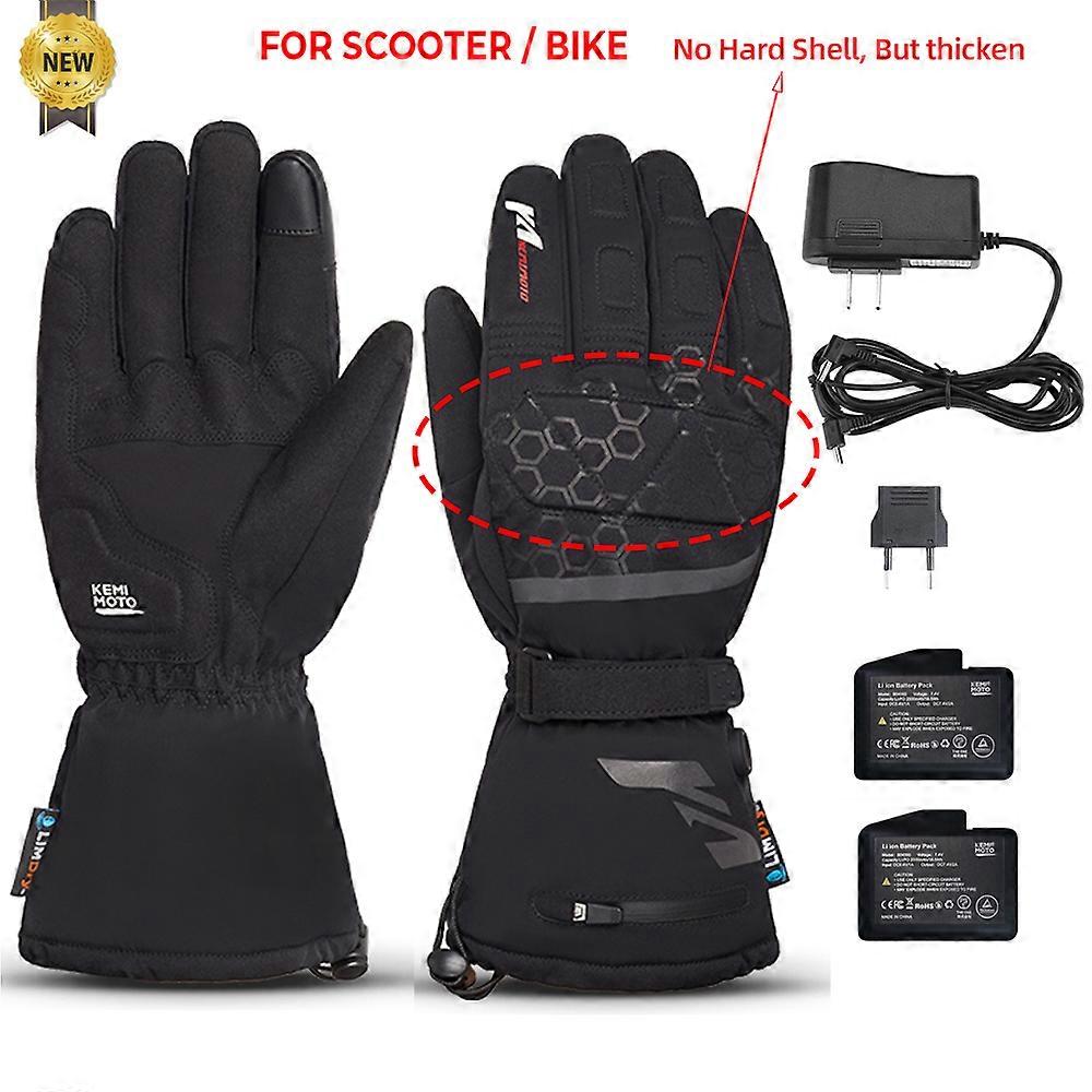 Redkid Gants de moto chauffants Hiver Moto chaud Gants chauffants Imperméable à l’eau Gants thermiqu