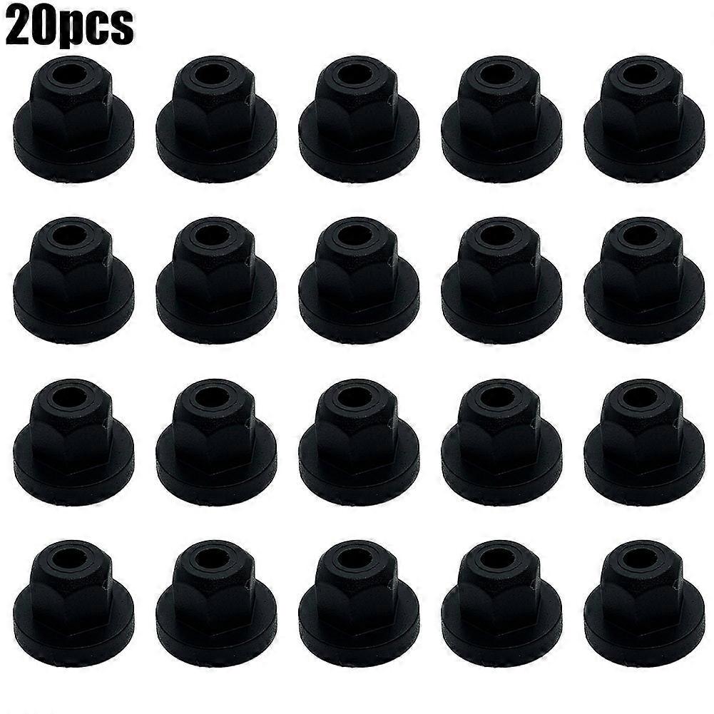 20pcs Plastic Nut With Ring 45mm Hole BlackNylon For BMW E36 E39 E46 E60 E61 E65 E90 E91 X3 Factory Clips Car Accessories