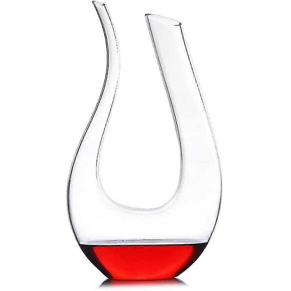 Wine Decanter Aerator - U-shaped Lead-free Crystal Glass - 1500ml Capacity - Enhances The Flavor Of Wine