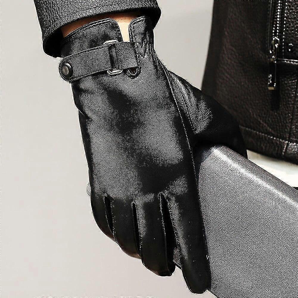 Winter Geniune Schafsleder Lederhandschuhe Herren Plus Samt Driving Warme Touchscreen Fäustlinge