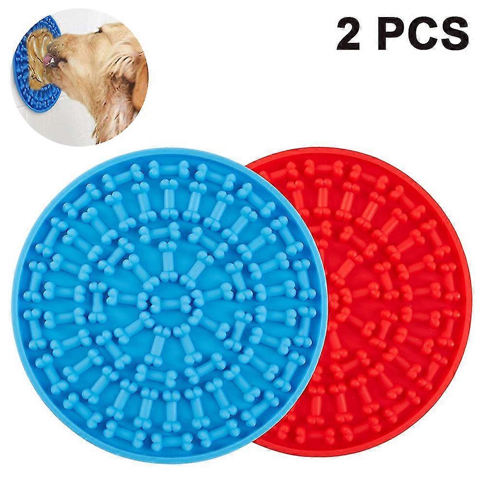 2pack Dog Lick Pad Slow Feeder Lick Mat For Dogs, Peanut Butter Lick Pad