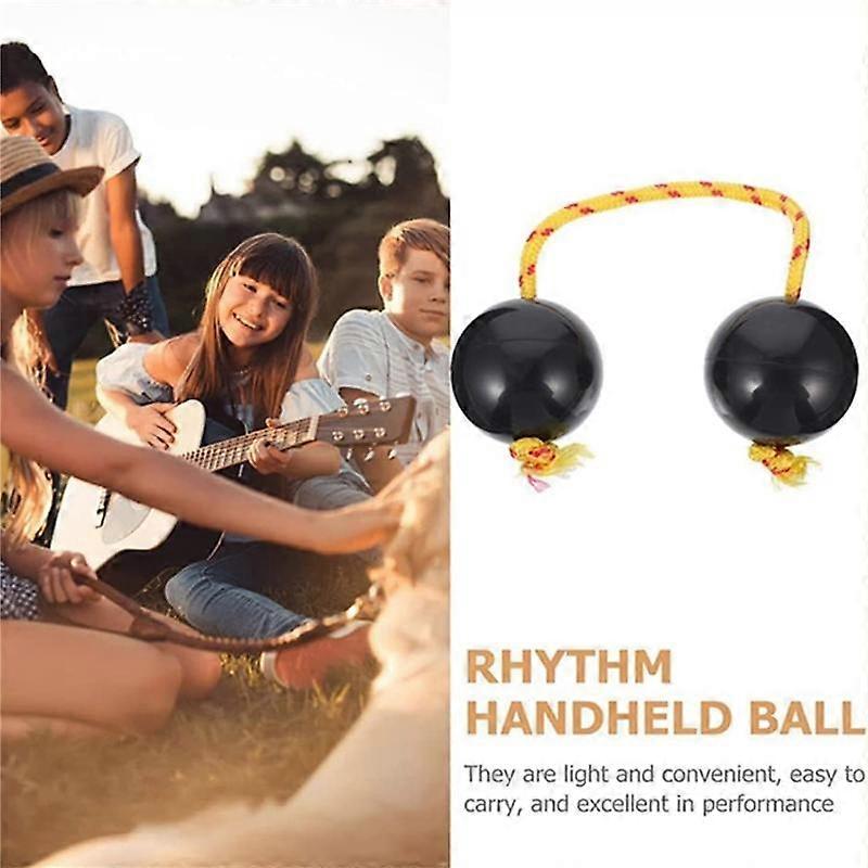 Rhythmic Ball,Egg Shaker Double Gourd Percussion,Black
