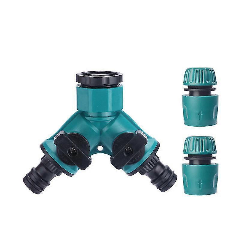 Way Garden Tap Connector, Garden Hose Tap Splitter With Individual On/off Valves And 3/4'' Male Thread Quick Hose End Connector Cisea