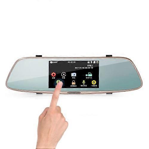 Registratore per auto con specchietto retrovisore touch screen IPS da 5 pollici con scatola nera per auto 720P a doppio canale