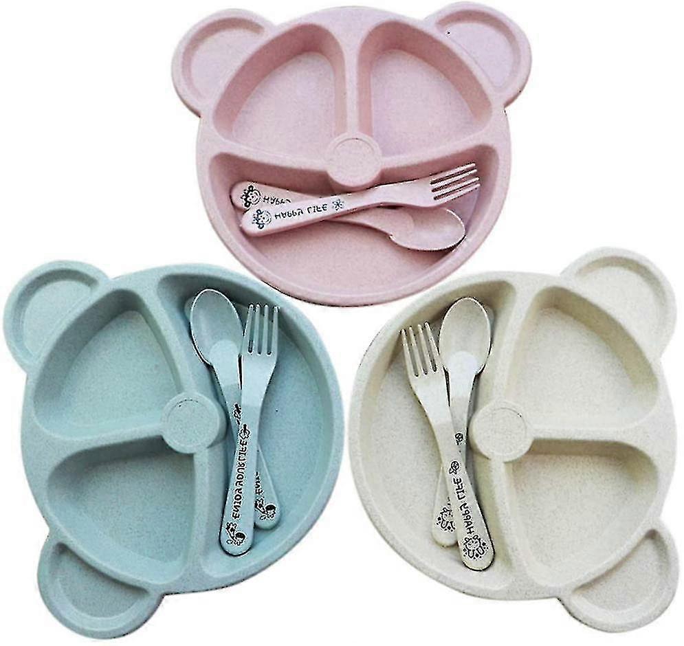 3-piece Children's Tableware Set, Children's Plate Divided Set U