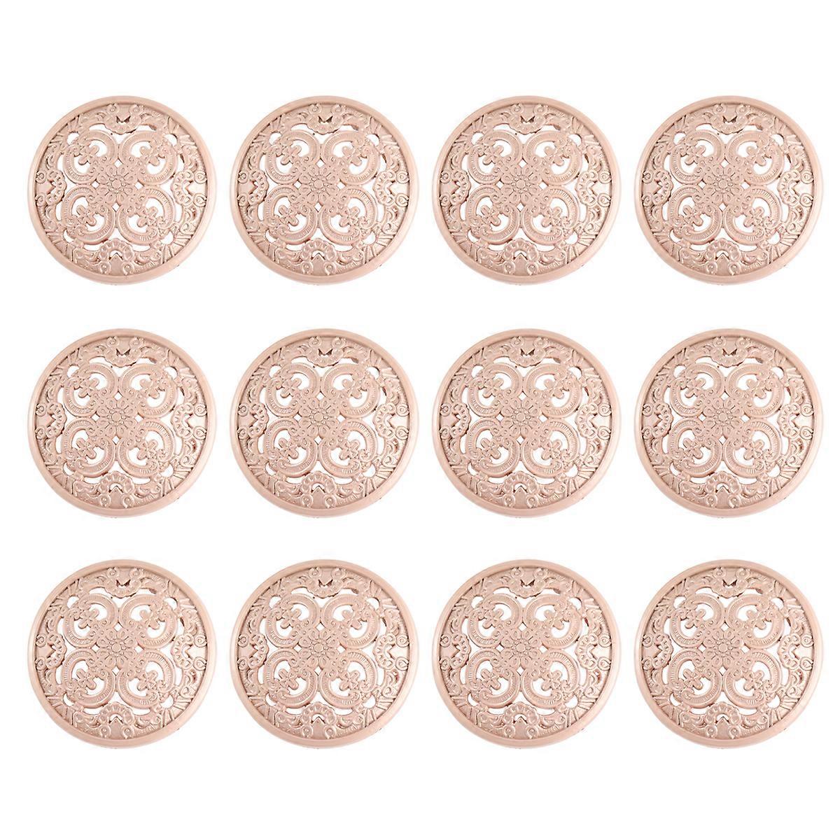 30pcs 25mm Stylish Metal Buckle Hollow-out Button Handcraft Tools Down Button DIY Sewing Buttons for Decor Use (Golden)