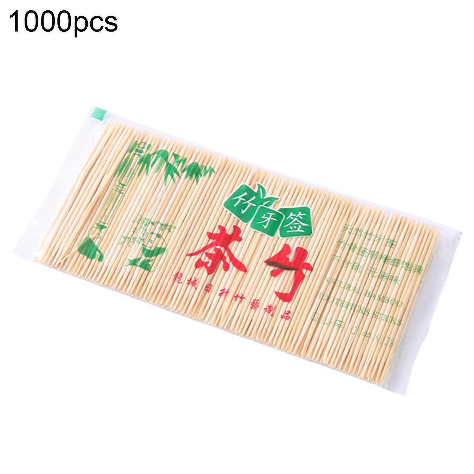 1000Pcs/Set Practical Dual-side Use Toothpick Eco-friendly Labor-saving Bamboo Dinner Toothpick for Home KAESI