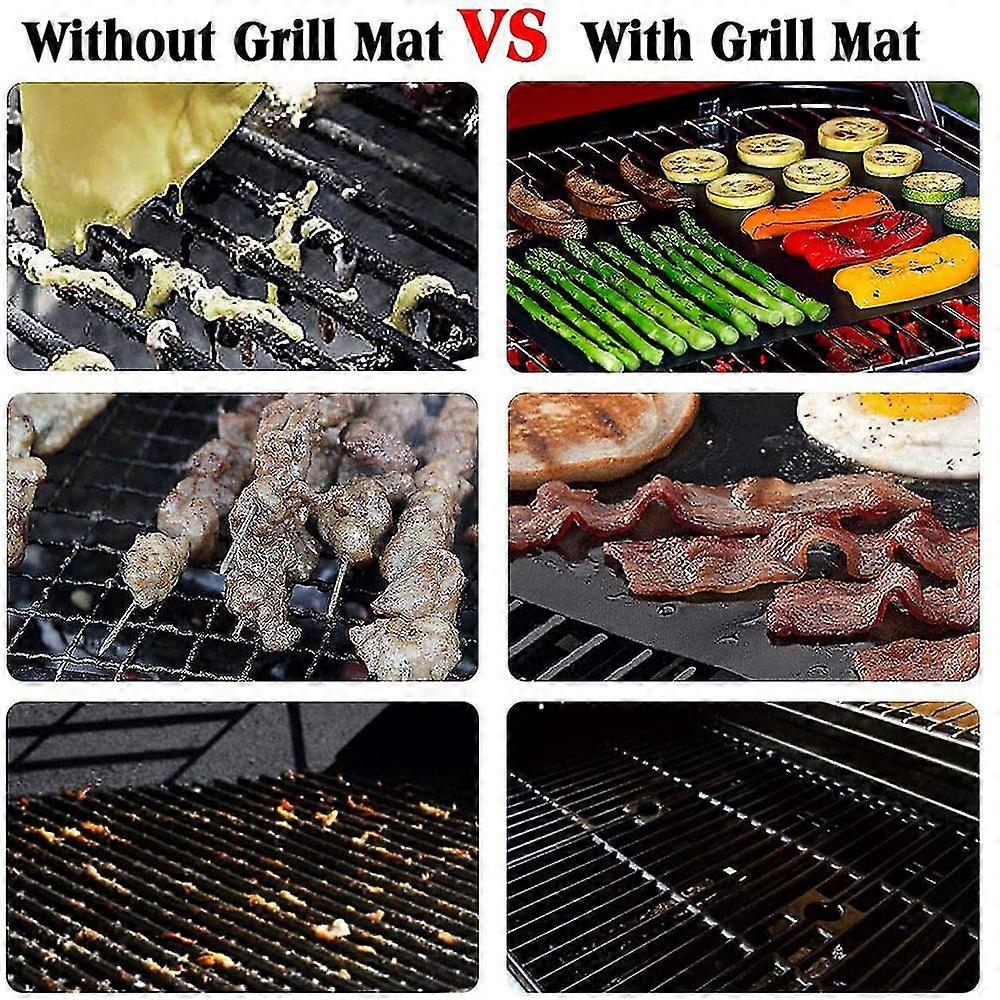 4pcs Bbq Non-stick Grill Mat Set, Extra Large Grill Mats,40*60cm
