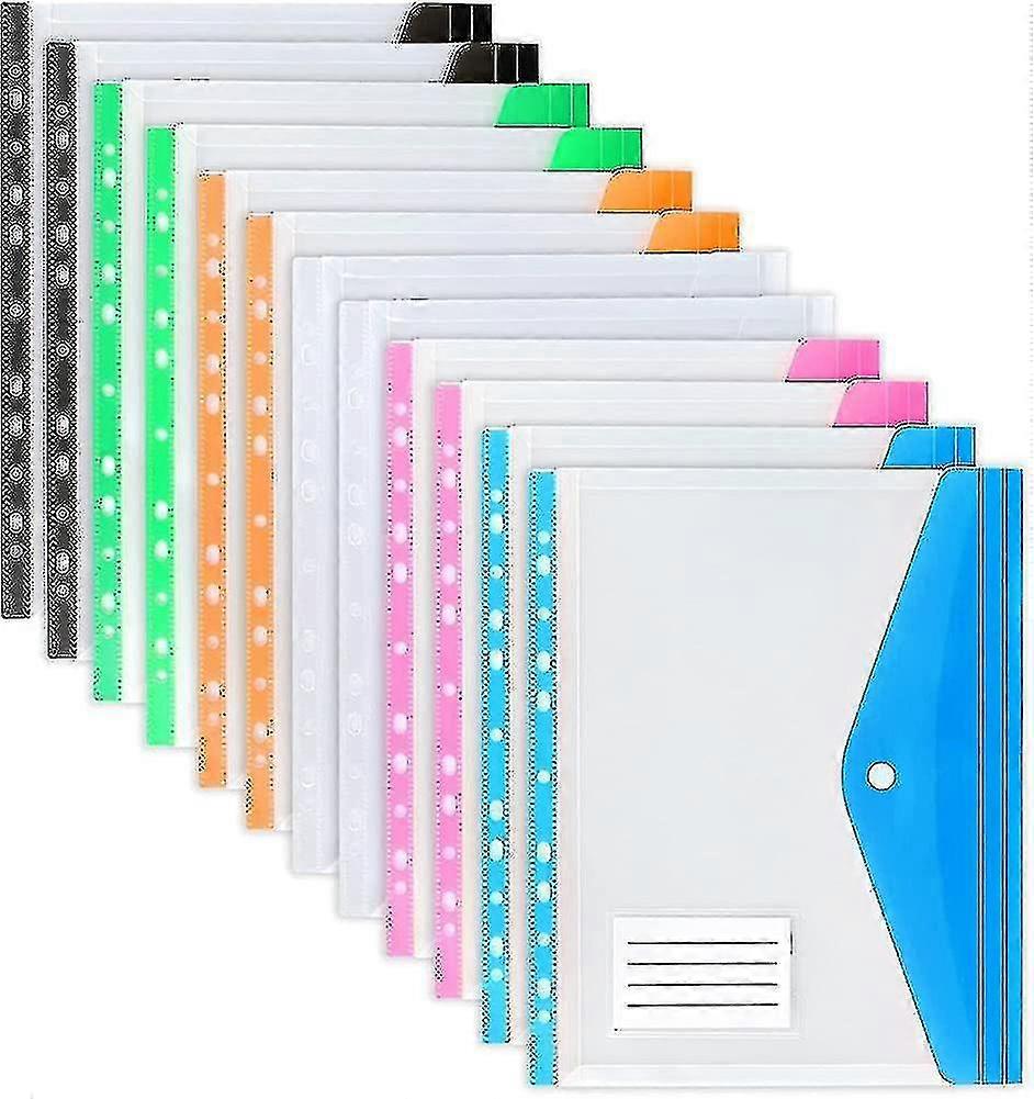 Punched Pockets A4 Plastic Wallets 12 Pack A4 Folders Wallets Plastic Document