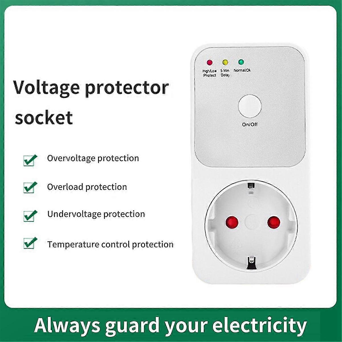 Protector Voltage Relay Electrical Socket, Refrigerator Voltage Protector Multifunctional For Home