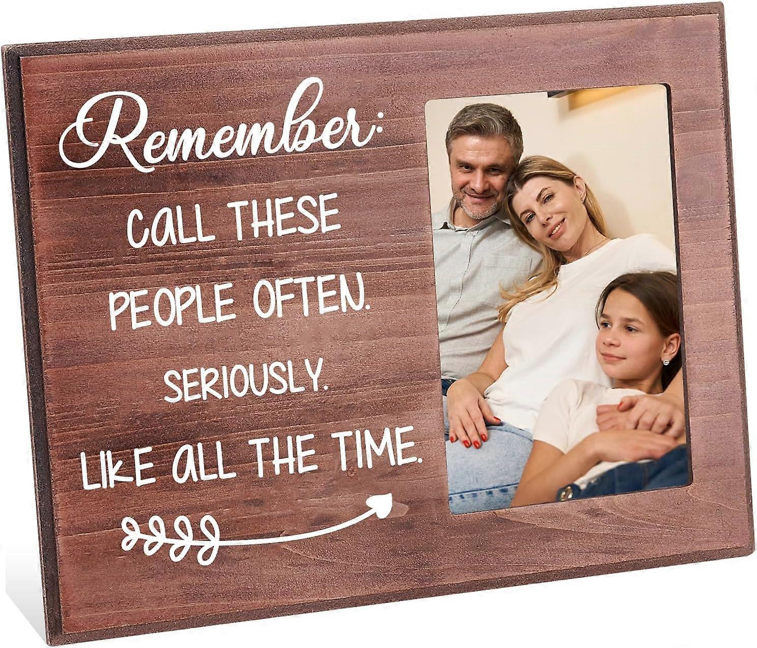 Remember Call These People Often Seriously Like All The Time Picture Frame 4x6 inch Going Away Photo Frame Hanging/Tabletop Rustic Wooden Leaving Gift