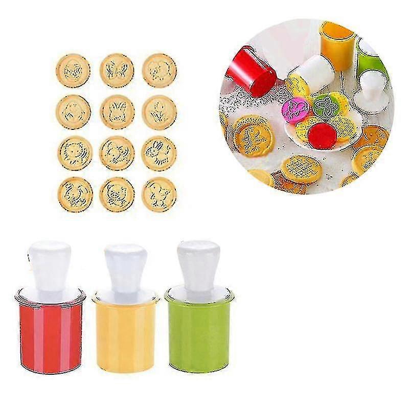 6pcs Diy Cookie Stamp Mold Embossing Mold Cookie 3d Cutter Cake Tool Kitchen
