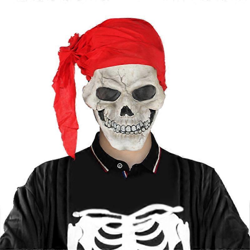 Halloween Creepy Zombie Mask, Scary Walking Dead Man Head Mask, Latex Horror Costume Cosplay Props for Adults With Gauze