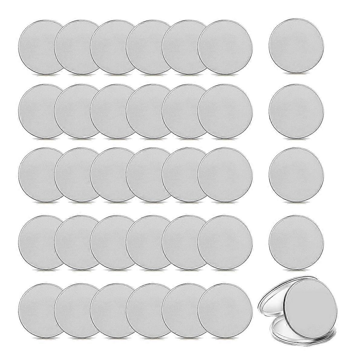 30 Pcs Blank for Engraving Blanks Coin Threaded Edged 40 Mm with Protection Box,Silver