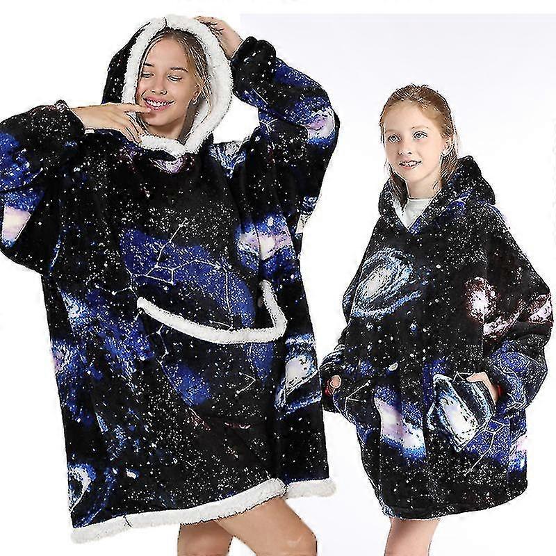 Νέα oversized κουβέρτα με κουκούλα χειμώνα φούτερ Φλις γιγαντιαία κουβέρτα τηλεόρασης με μανίκια πουλόβερ oversize οικογενειακές φούτερ με κουκούλα