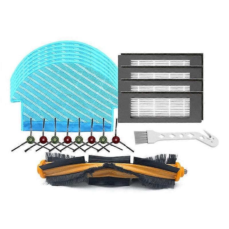 Replacement Parts Kits for Ecovacs DN55 DN520 DN56 Robot 1 Main Brush 8 SideBrushes 4 HEPA Filters 6 Mop