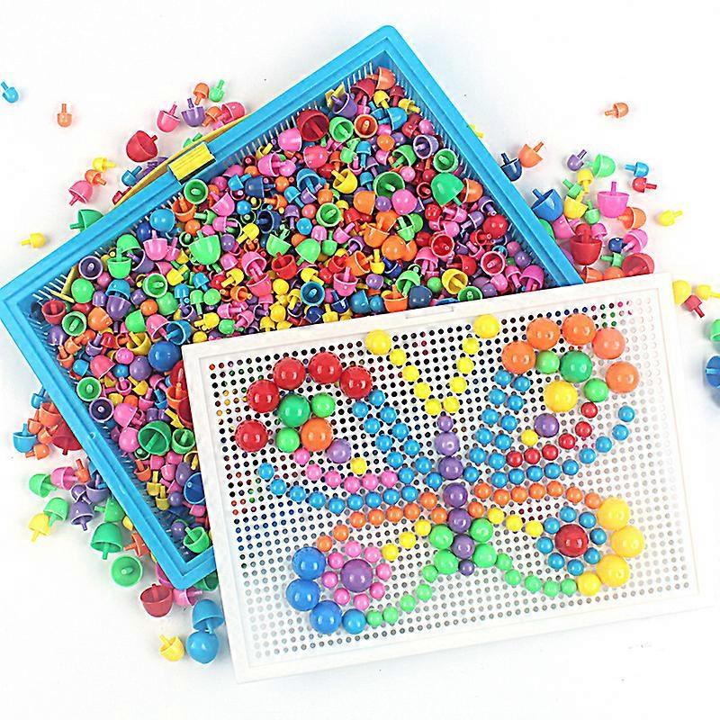 296 pieces Mushroom nails Mushroom dice plug board toy 296 pieces combination puzzle parent-child handmade toysDIY handmade toys
