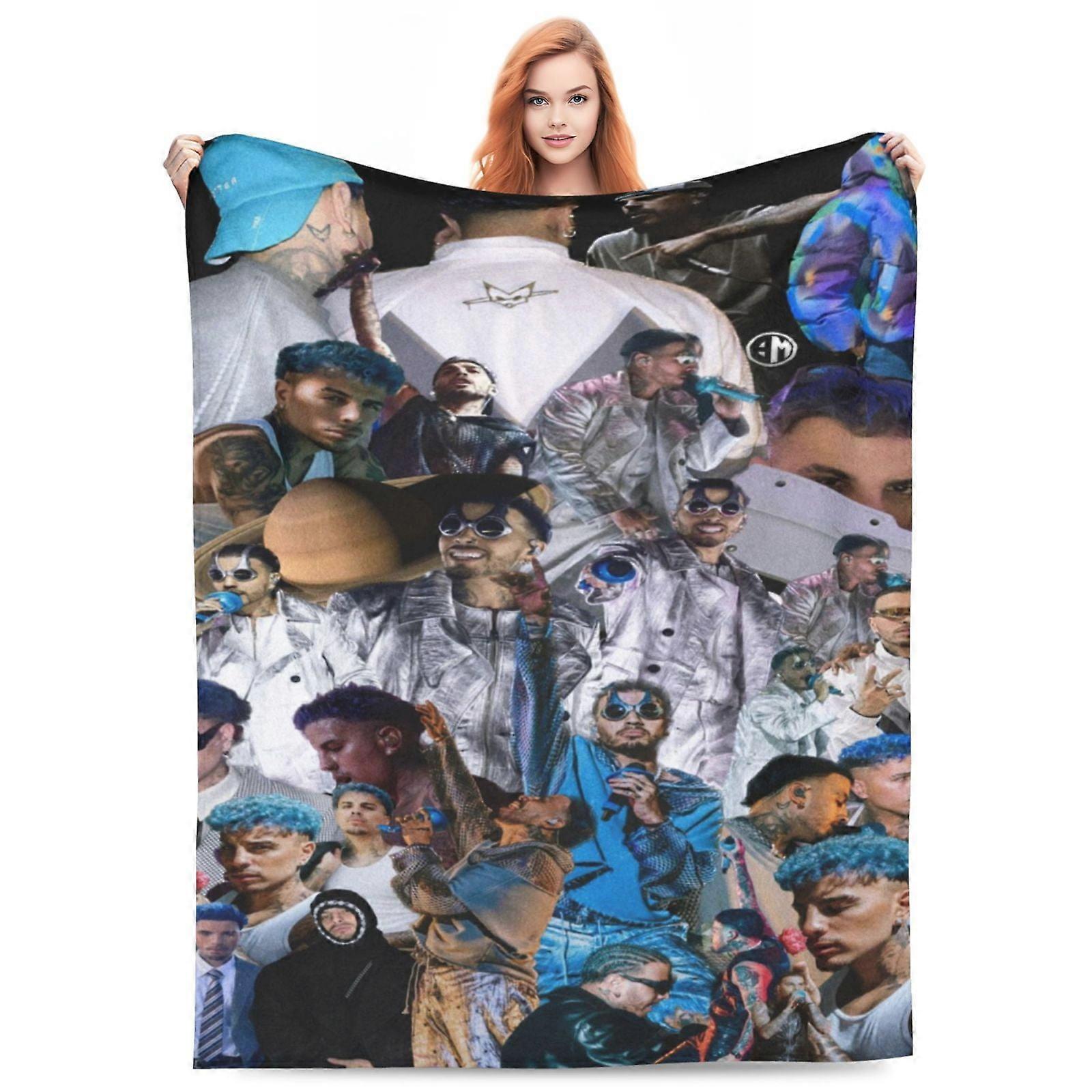 Cobertor de Lã Macio e Aconchegante Rauw Alejandro Cobertor de Pelúcia Cobertor de Flanela Leve e Quente Fuzzy e Mantas para Sofá Sofá-KDE20507