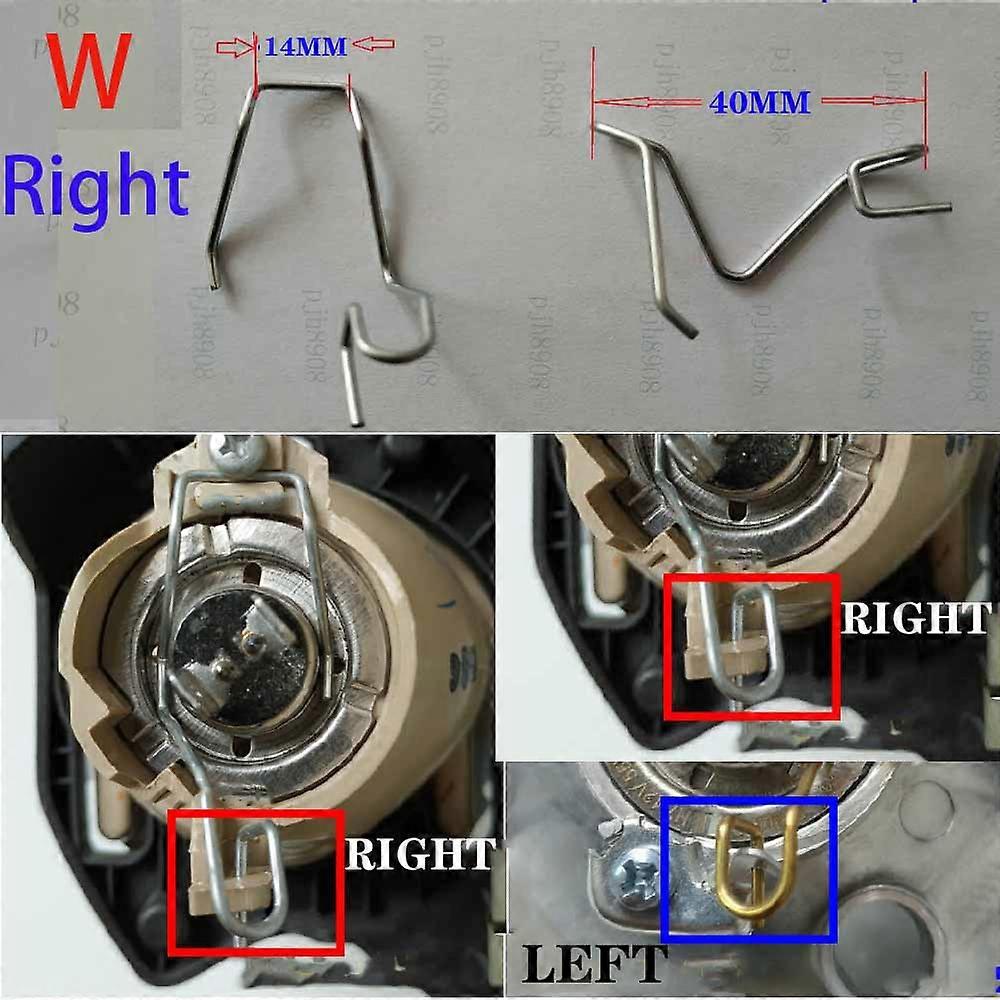 6 Pcs Car Headlight Steel Wire Metal Support Lamp Bulb Base Fixed Stable Buckle Spring Fixator Clip Light Retainer 1.2 H1 H4 H7