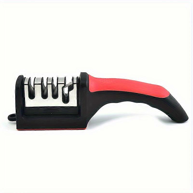 Knife Sharpener 4 Stages Professional Kitchen Sharpening Stone Grinder Knives Whetstone Tungsten Diamond Ceramic Sharpener Tool ( Material: Whetstone-