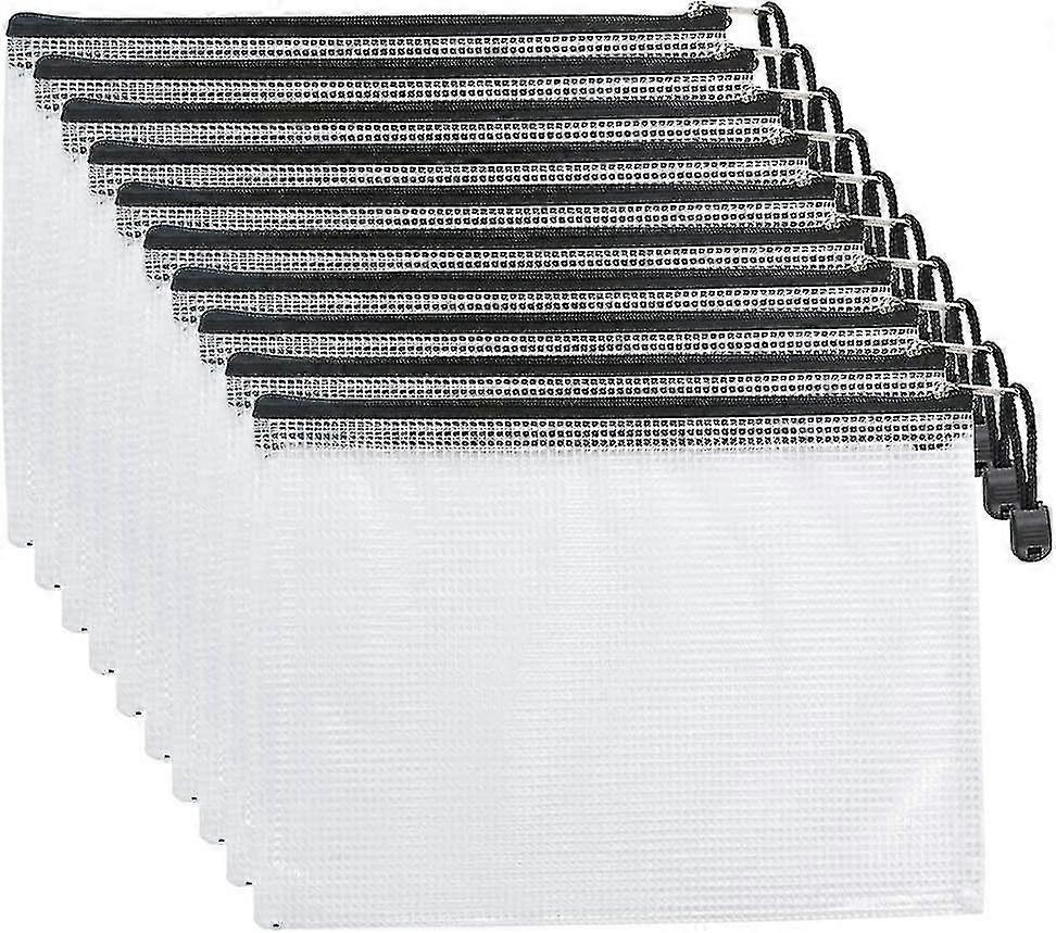 a5 Zipper Bag, Zipper Document Bag, Transparent Folder, Pvc Briefcase With Black Zipper For Folder, Paper, Documents - 10pcsa5 PXCL