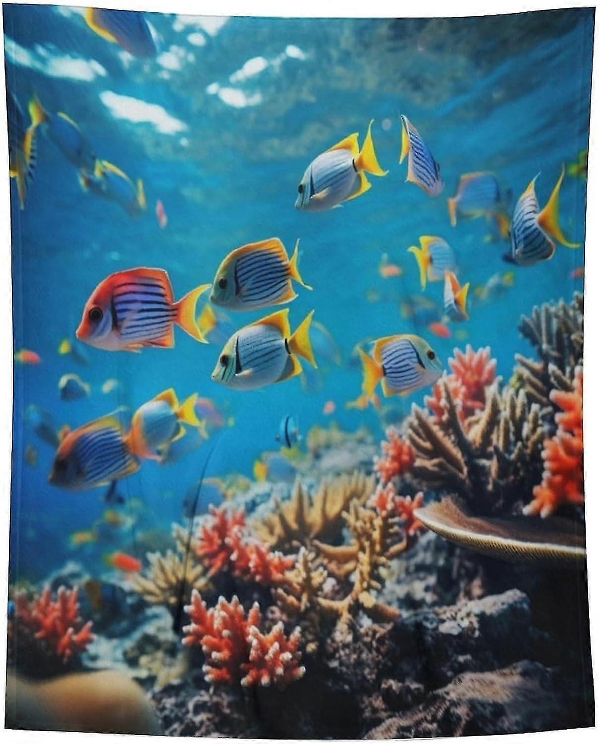 بطانية الختم فائقة النعومة ومريحة دافئة ومضادة للبيلينغ مناسبة لجميع الفصول الأسماك الملونة- Q / Q3318ids12428