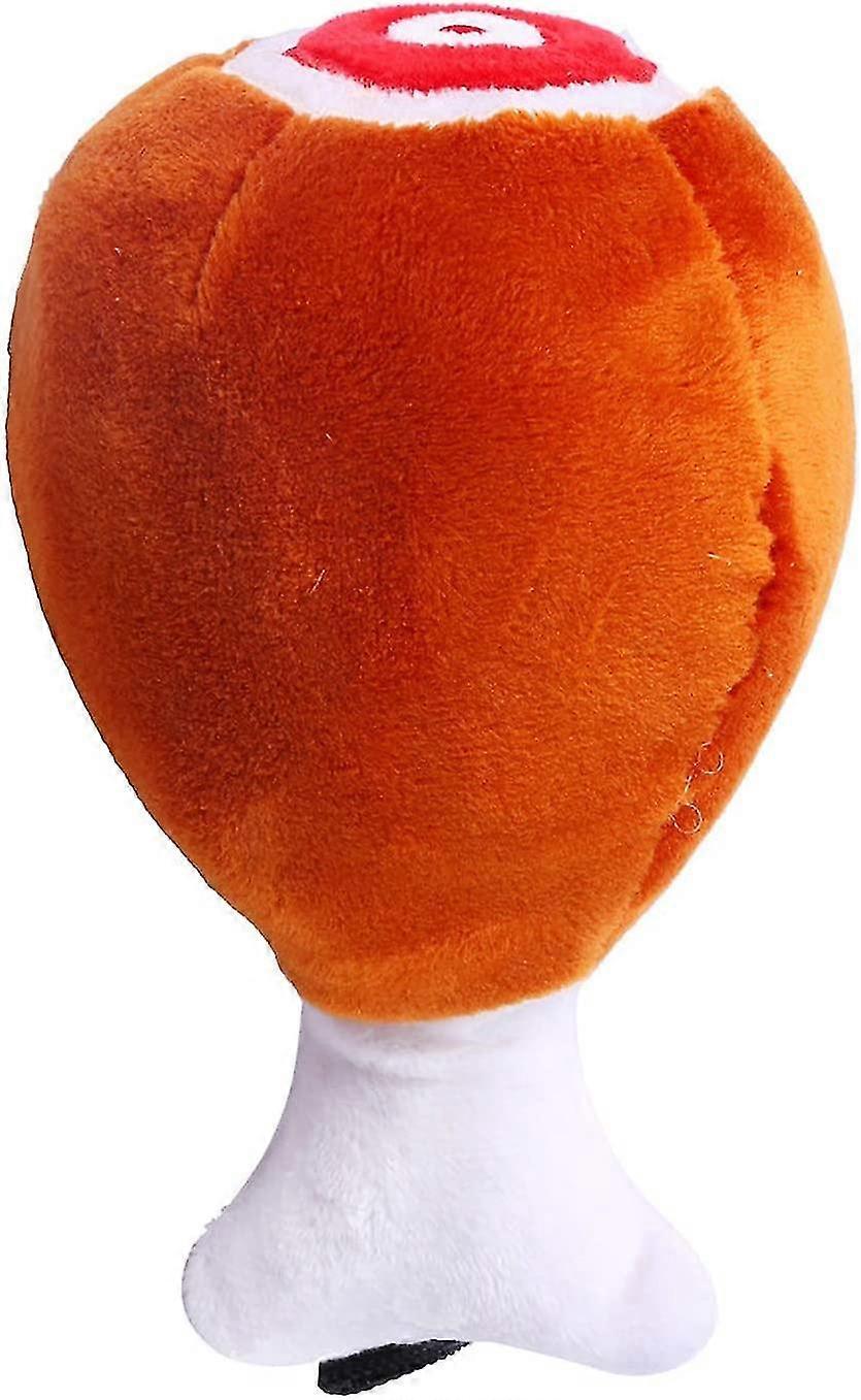 Puppy Dog Chicken Leg Plush Squeak Chew Toy Interactive Pet Toys Gift Brown One Size