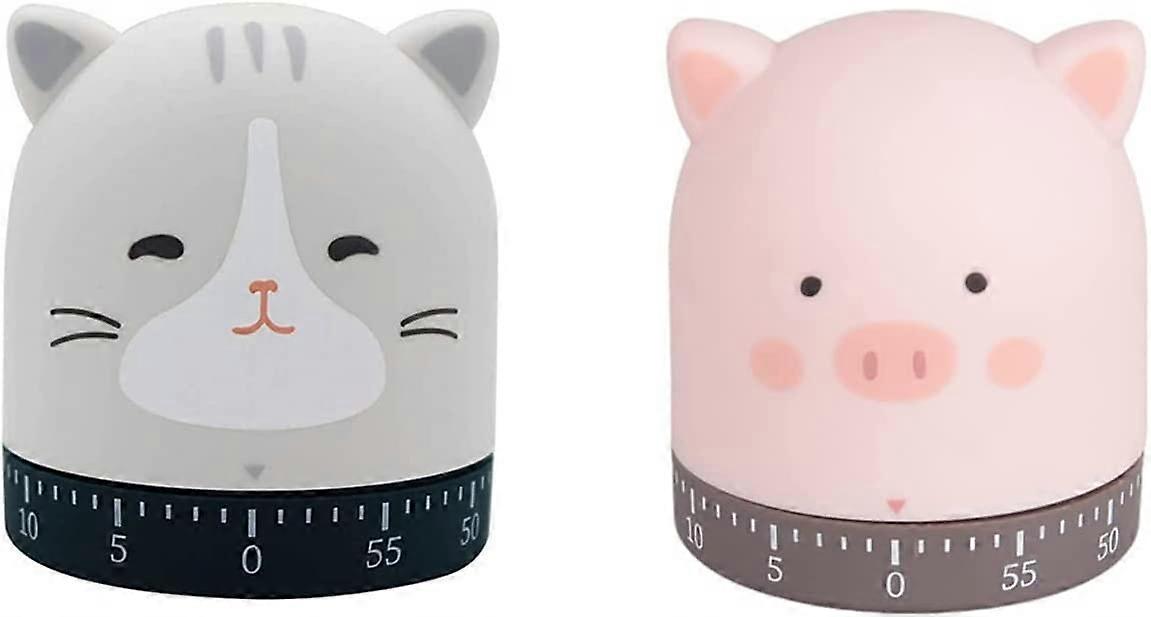 Mechanical Kitchen Timer, 60-Minute Wind Up Dial Rotating Countdown Egg Reminder No Batteries Loud Ring Time Management for Cooking (Beige)