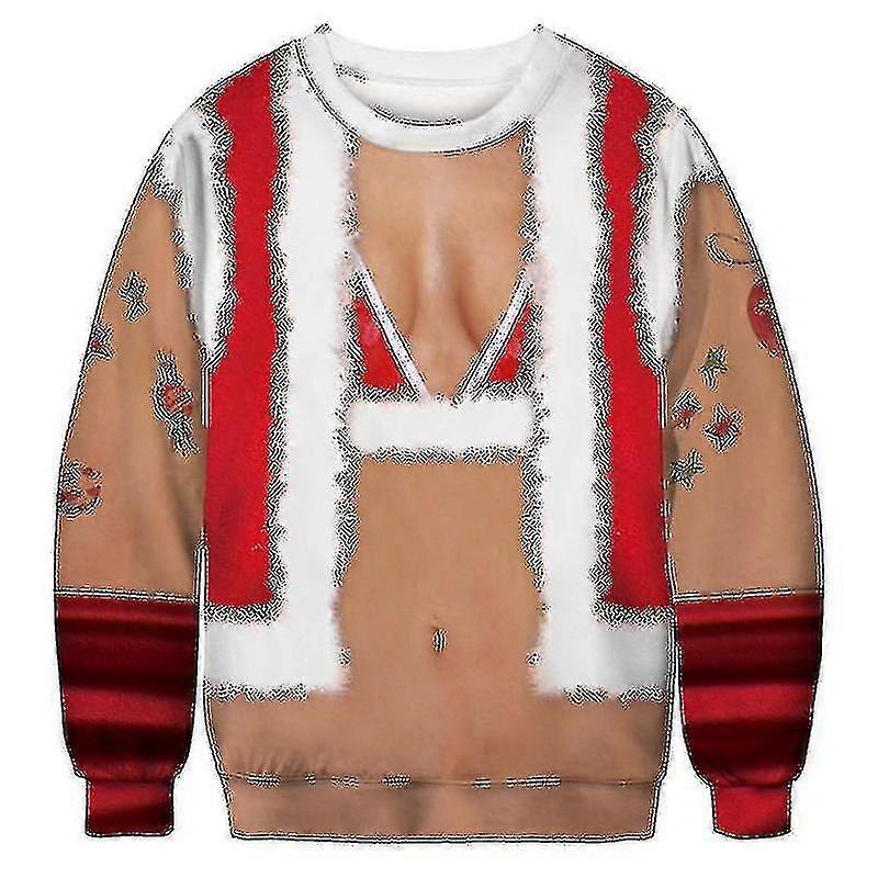 Mens Ugly Christmas Sweater Nouveauté 3d Nouveauté Unisexe Noël Taille Du Sweat-shirt