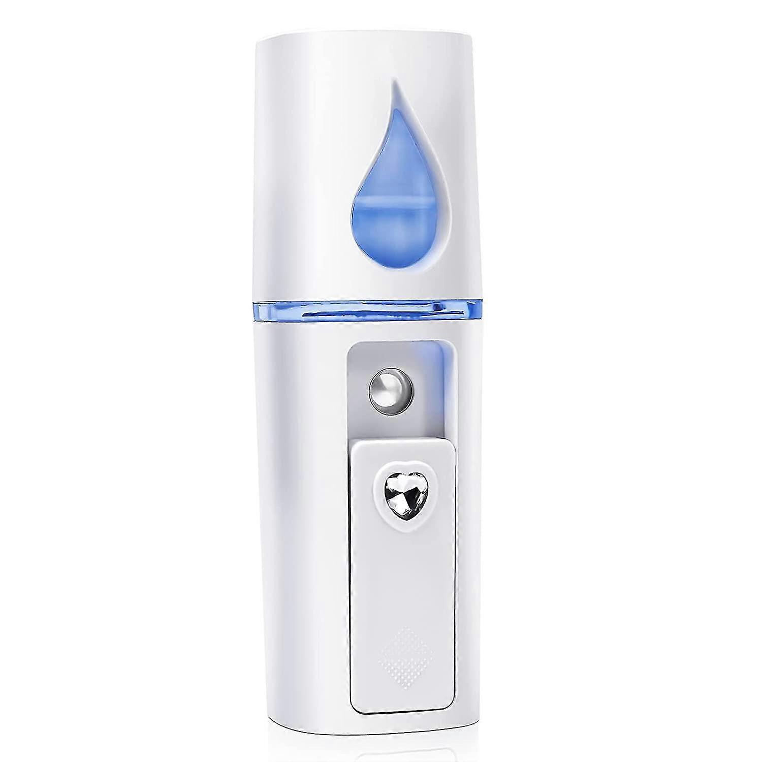 Portable Nano Facial Mister Mini Facial Steamer Atomization Eyelash Extensions With Mirror White