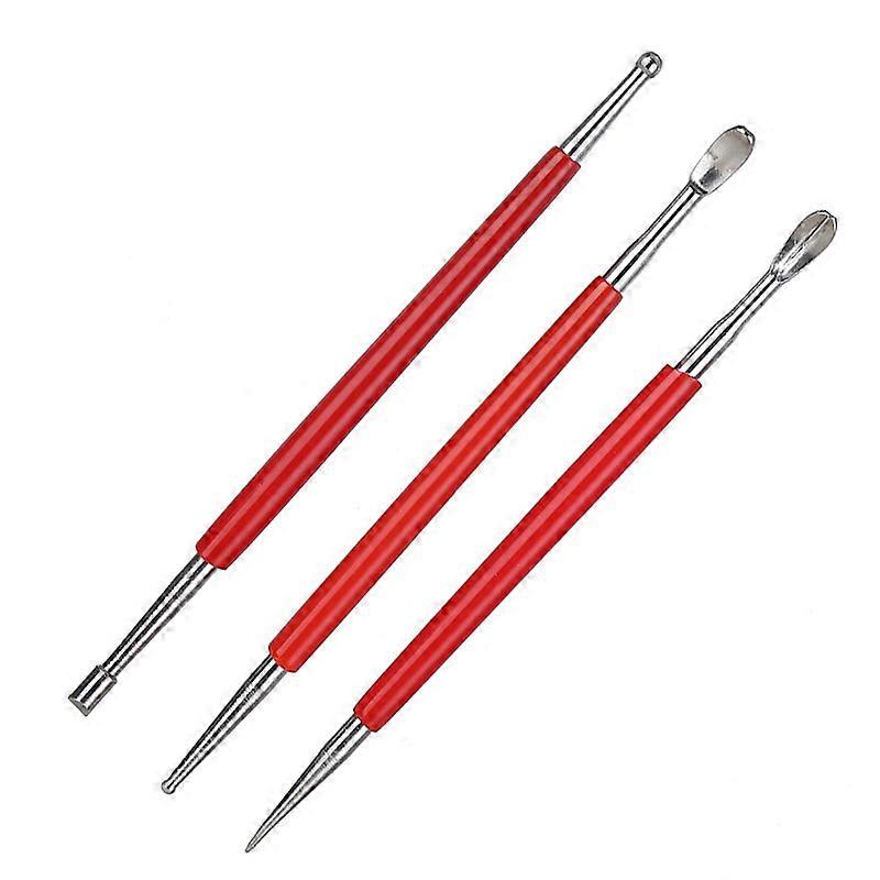 3PCS Leather Press Rub Tools Leather Modeling Tools Craft Tools Spoon Leather Engraving Tools