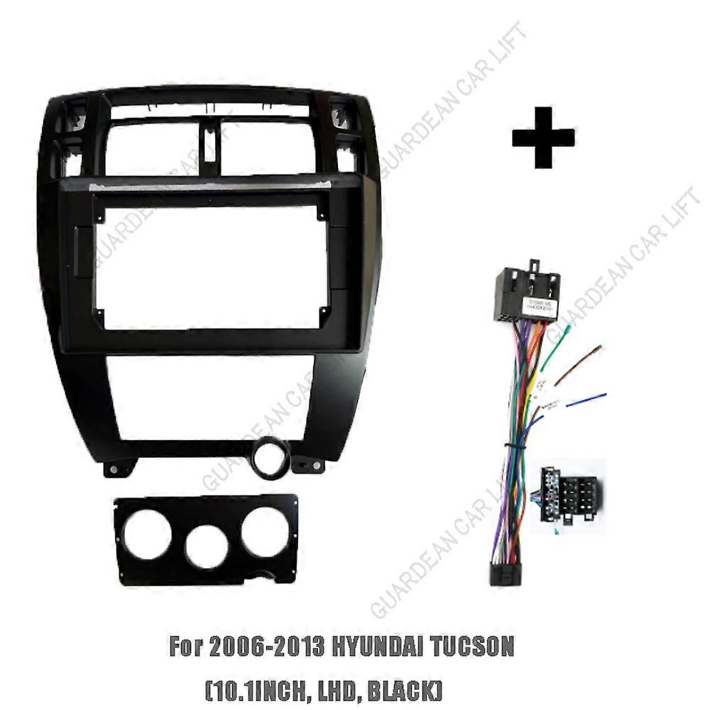 For 2006-2013 HYUNDAI TUCSON (10.1INCH Black )Car Radio Fascias Android GPS MP5 Stereo Player 2 Din Head Unit Panel Dash Frame