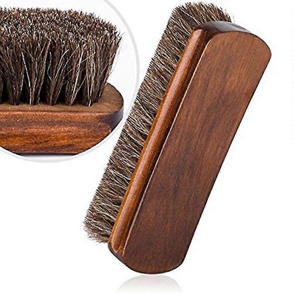 1pc Horsehair Shoe Brush Shine Brushes Scraping Tool avec des poils de crin de cheval pour bottes Chaussures et autres brosses de soin du cuir