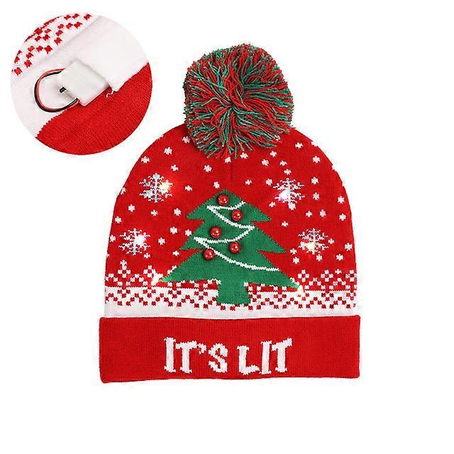 Creative Flashing Led Light Christmas Hat Snowman Winter Warm Color Knitted Cap Christmas Gift For New Year Xmas Party Decor