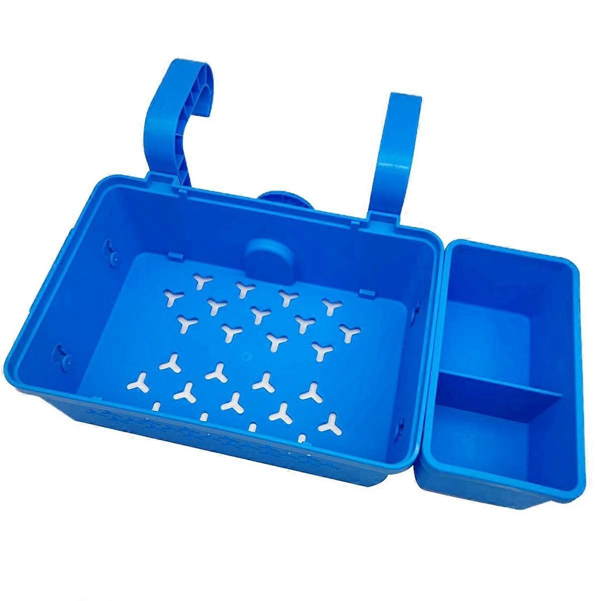 Poolside Storage Basket with Pool Cup Holder, Above Ground Pool Organizer Accessories, Swimming Pool Storage Basket