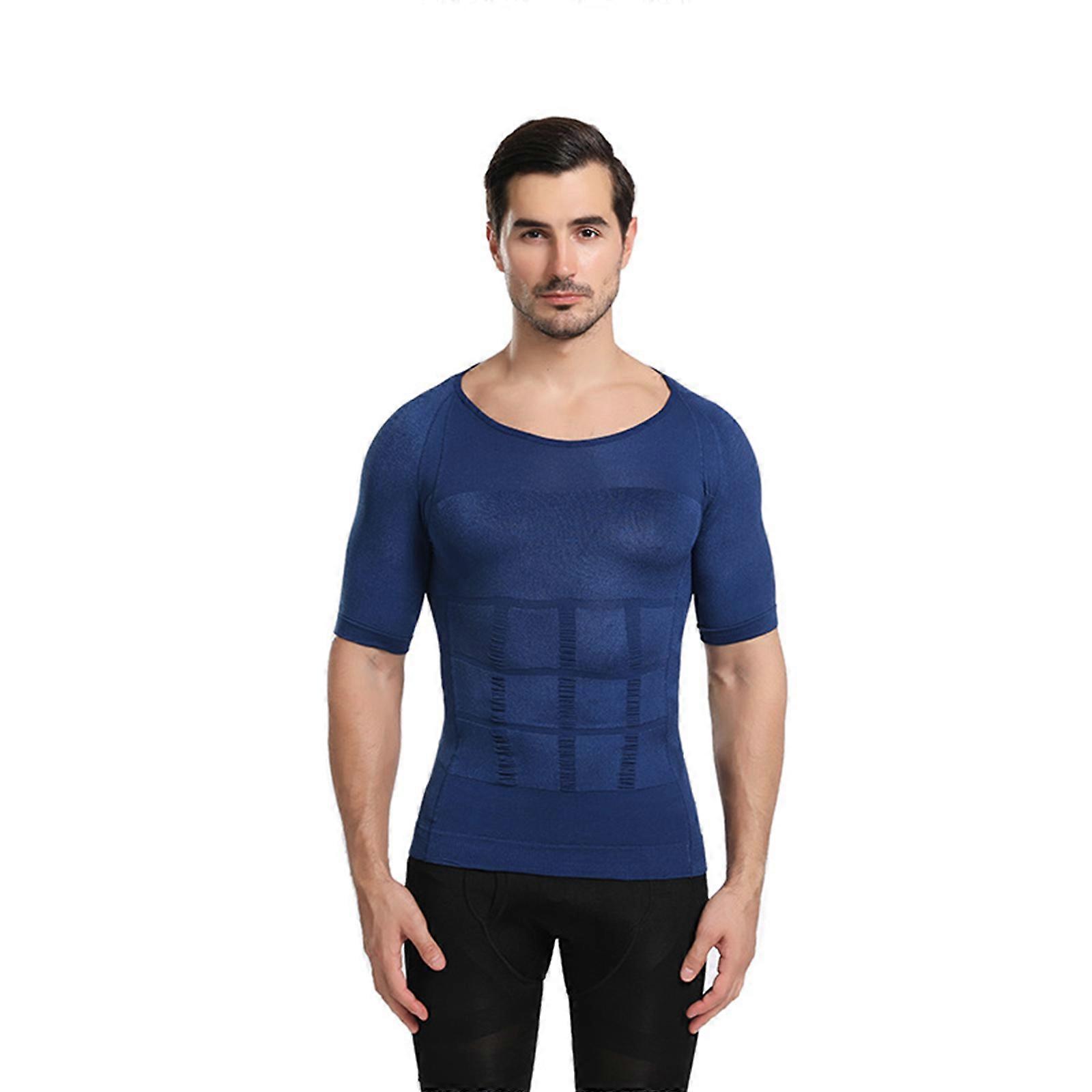 Men Seamless Slimming Body Shaper Vest Tummy Control Belly Compression T-Shirt 2023