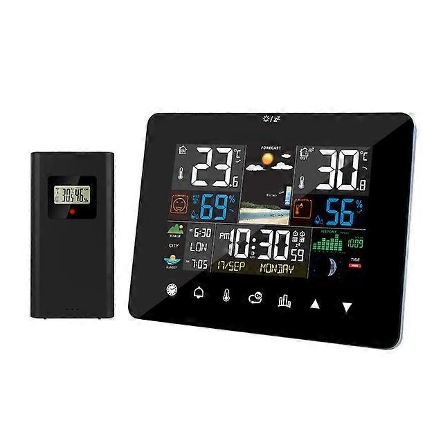 Weather Station Touch Screen Digital Display Wall Clock Temperature Humidity Meter Table Desk Clock with Wireless Sensor